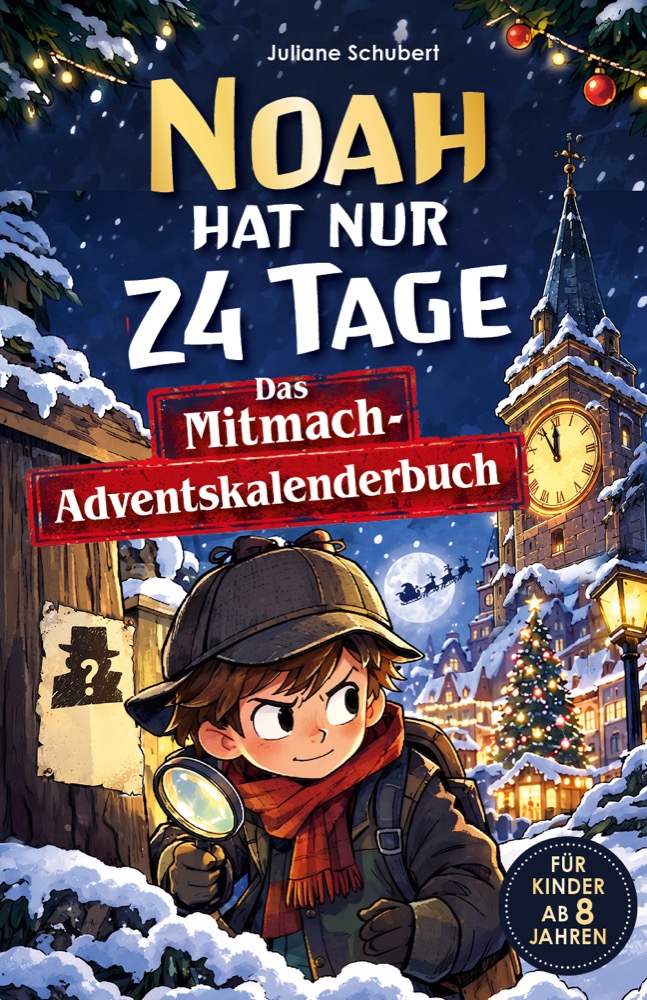 Cover: Noah hat nur 24 Tage – Das Mitmach-Adventskalenderbuch für Kinder ab 8 Jahren